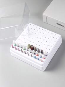 FULL BEAUTY 100孔白色空美甲钻头收纳盒磨光头钻头架展示架美甲钻头收纳盒塑料美甲架美甲用品 - 彩色 - 查看 5