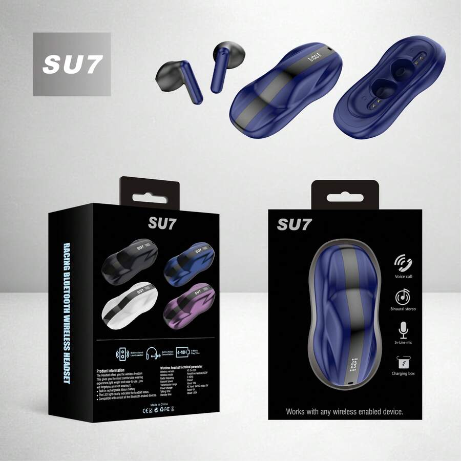 Wireless Earbuds - Blue - View 1