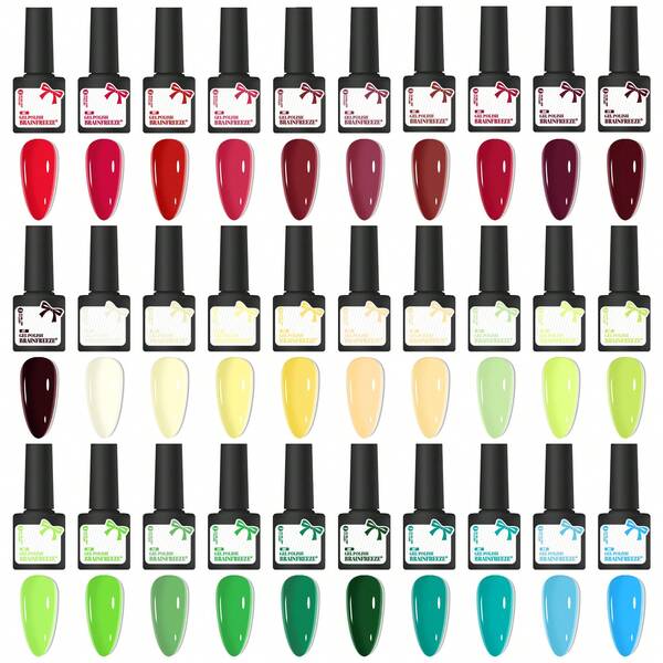 0.23 Oz 6pcs Set Of Hypoallergenic Gel Nail Polish - /LED Cured, Glitter & Sequin Finish, Alcohol-Free, Soft & Smooth Texture, Nail Care Essentials | Soft Texture Nails | Smooth Finish Nails