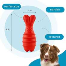 Outward Hound Grunt Fetch Stick Dog Toy, Bunny, Red - ColorA - 查看 4