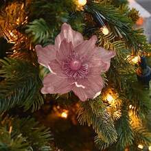Artificial Christmas Flower Insert Festive Tree Vase Decoration Picks For DIY Craft Wreath Home Holiday Decor - Pink - View 3