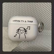 1 Piece Cat Listening To Music Earphone Box Suitable For AirPods First Generation/Second Generation Earphone Protective Case New Wireless Earphone Protective Case Suitable For AirPods 3/4/Pro/Pro2 Earphone Protective Case Boyfriend/Girlfriend Gift