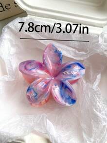 3pcs/1pc Women's Colorful Pink, Magenta, Transparent White 7.8cm/3.07in Gradient Flower Large Lightweight Plastic Hair Clips, Fashion Versatile High-End Elegant Simple Solid Color Hair Claws, Suitable For Daily, Casual, Party, Commute, Beach, Vacation, Hair Styling, Washing Face, Bathing, Makeup, Outfit Accessory Winter Hair Clutch Women Bandanas Winter Hair Accessories Elegant Claw Clip Summer Outfits,Travel,Birthday - Multicolor - View 2