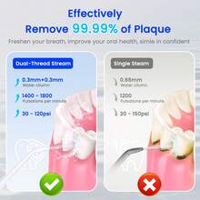 Fairywill Water Dental Flosser Teeth Pick Portable Cordless Oral Irrigator 300ML Rechargeable Travel Irrigation Cleaner IPX7 Waterproof Electric Flossing Machine For Teeth Cleaning - 黑色 - 查看 4