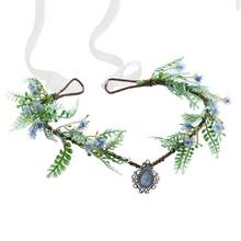 Fairy Flower Leaf Crown For Women Elven Princess Tiara Elf Headpiece For Halloween Costume Cosplay Photoshoot Wedding