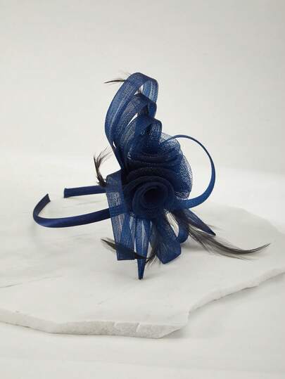 Clariva 1pc Feather Fascinators Headband Women's Tea Party Hat Kentucky Derby Hats Cocktail Wedding Bridal Fascinators Headband Clip For Women Girl Birthday Mother's Day Gift Mini Hats Tiny Hats Mini Top Hat Mini Cap, School Stuff Gifts