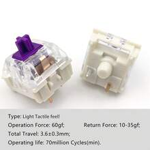 Pro Purple Switches For Mechanical Keyboard,3-Pin/Light Tactile/Pre Lubed/RGB/LED Switches(Pro Purple,36Pcs) - Màu tím - Xem 3