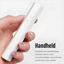 Mini Handheld Nail Dryer - Fast Nail Dryer With USB Port - Dual-Lamp Design Accelerates Drying, Compatible With Gel Polish / - Portable Nail Dryer For Home/Salon Use - Available In White/Black - USB-Rechargeable Nail Lamp For Gel Polish, Sleek Durable Plastic Body, Digital Tube Display, Ideal For Nail Art And Salon Applications - Đèn làm móng tay bút - Xem 12