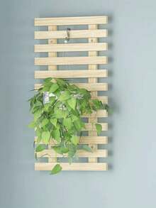 1pc Vintage Wooden Flower Rack, Wall Decor Trellis For Indoor Cafe, Fake Plant Holder - Multicolor - View 19