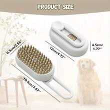 1-Piece Pet Steamer And Massaging Comb, Cat And Dog Fur Cleaning Tool, No Need To Wash Pet Steamer Comb, No Rinse Steam Massage Comb One-Button Brush, USB Charging, Suitable For Cats And Dogs, Daily Care Tool, Portable Hair Beauty Tool. - màu trắng sữa - Xem 2