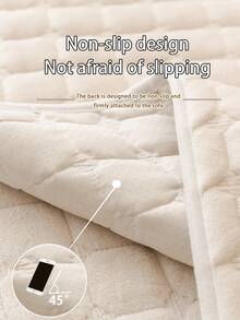 1pc Thick Warm Solid Color Milk Velvet Sofa Cushion, Style Pet-Friendly Anti-Dirty Anti-Slip Sofa Cover, Autumn/Winter Anti-Scratch Sofa Protector Suitable For L-Shaped Combination Sofa And 1/2/3/4 Seat Sofa (Single Piece Sold) - Beige - View 8