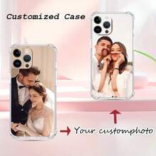 1 Stück individuell gestaltbare transparente stoßfeste Handyhülle, personalisiert, minimalistisch, modisch, kompatibel mit Apple 16 15 14 13 12 11 Plus Pro Max Pro, kompatibel mit Galaxy, kompatibel mit OPPO, kompatibel mit Redmi, ideal als Muttertags-, Thanksgiving-, Weihnachts-, Hochzeitstags-, Vatertags-, Geburtstags-Geschenk oder Feiertagsgeschenk für Familie/Freunde/Beste Freundin/Paar - Transparent - Übersicht 3