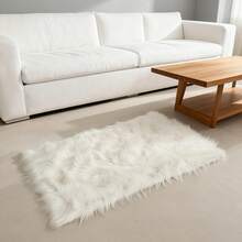 1pc Fluffy Area Rug, Multiple Colors Available, 90cm X 60cm Non-Slip, Handwash & Machine Washable, Suitable For Autumn/Winter, Rectangular Carpet For Living Room, Bedroom, Bedside, Sofa, Wedding, Christmas, Fireplace, Dining Table, Outdoor Patio, Plush Soft Luxury Home Decor Kitchen Rug