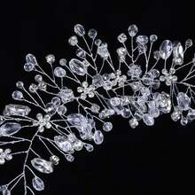 1pc Diamond Bride Pearl Rhinestone Wedding Hair Accessory, Unique Wedding Hair Comb Valentine's Day Accessories - Silver - View 7