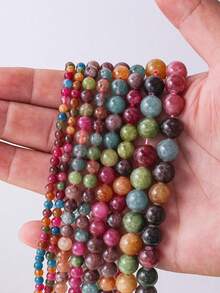 1 pieza Cuentas redondas de berilo multicolor de 4/6/8/10 mm, materiales para hacer joyas DIY para cuentas, tejido, regalos