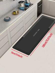 Una alfombrilla de cocina de gel de sílice con diseño de marco gris y negro, antifatiga, antideslizante, absorbente, de secado rápido, adecuada para cocina, baño, lavandería, entrada, etc., decoración de habitación