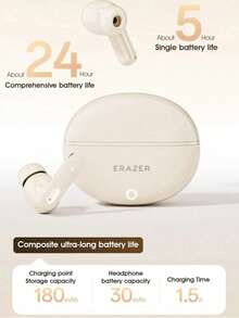 Lenovo ERAZER 入耳式蓝牙耳机，无线，超长电池寿命，降噪，防水，适合运动和游戏，男女通用，型号 EP118，是送给朋友的最佳礼物，毕业礼物，返校礼物，圣诞节装饰，情人节礼物，送给父母的礼物，万圣节，感恩节，个性化礼物，生日礼物，新年礼物 - 黑色 - 查看 4