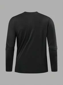 Áo thun dài tay tập luyện bó sát mỏng cho nam, lớp lót thể thao thoáng khí thấm hút mồ hôi, dành cho mùa thu - màu đen - Xem 4