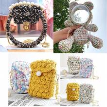 1pc Elastic Fabric Colorful Floral Pattern Yarn, Suitable For DIY Crochet Crafts, Baskets, Bags, Blankets, Cushions, Home Decor