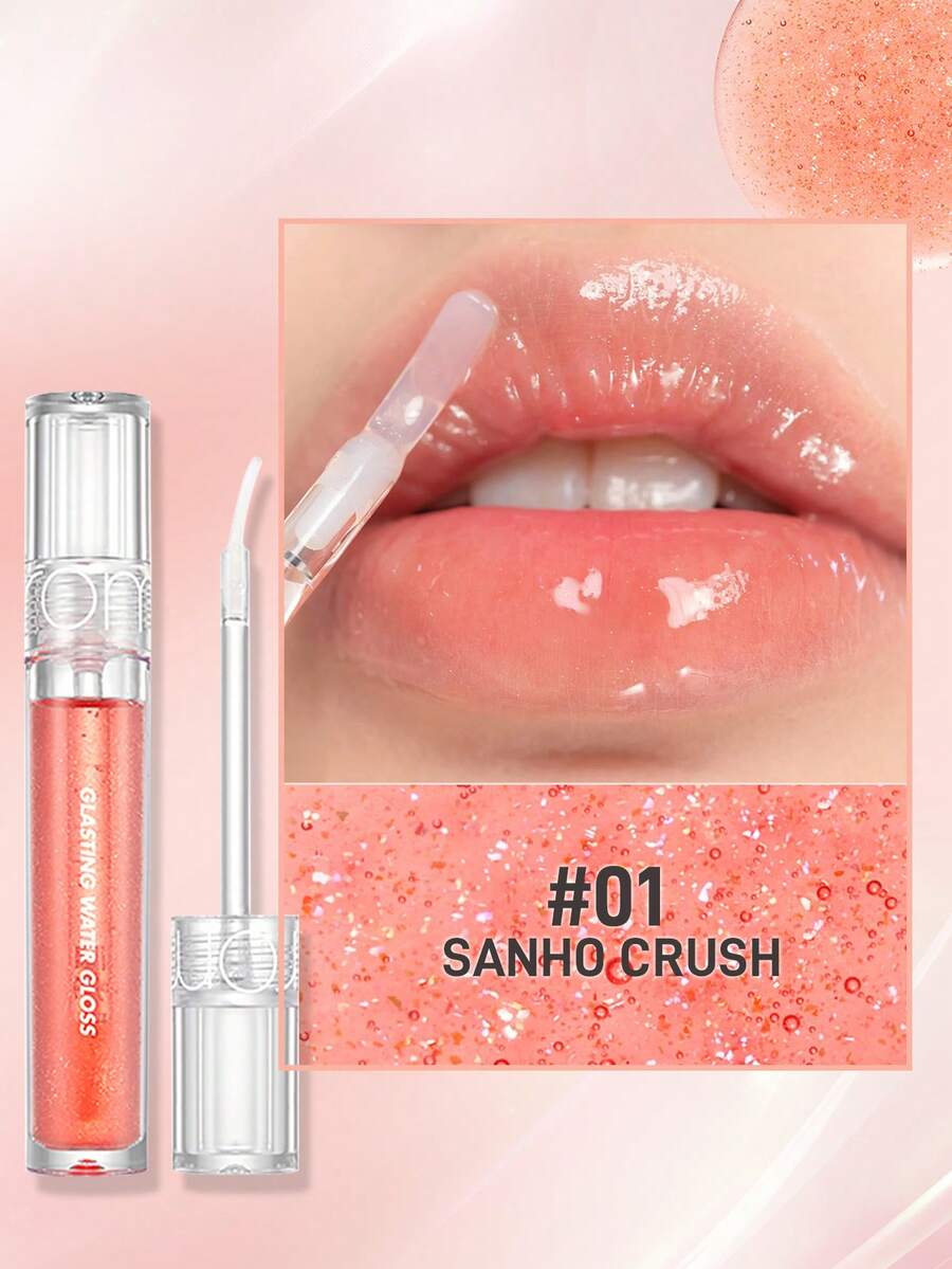 Rom&nd Romand GLASTING WATER GLOSS Shimmering Coloring | Long-Lasting Non-Greasy | Lightweight Lip Gloss,4.3g/0.15oz - #01 SANHO CRUSH - 查看 1
