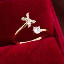 Women's Initial Letter Ring Youth 18K Gold Plated Birthstone Ring Stackable Exquisite Letter Ring Christmas Birthstone Jewelry Gift For Mother And Daughter.Durable Metal Accessory .Vintage Charm Piece . - Alphabet Ring-x - View 6