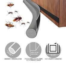 Vmingo Tira Guardapolvo Puerta Impermeable Adhesivo Burlete Aislar. - Gris - Ver 10