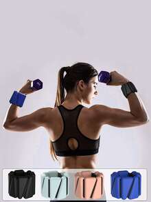 负重腕带力量训练锻炼健身腕带力量三角单色腕带魔术贴硅胶腕带 - 彩色 - 查看 2