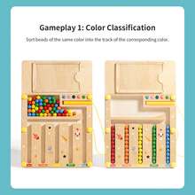 Children's Go Game Early Education Thinking Logic Training Color Cognition Kindergarten Puzzle Area Puzzle Maze Toy Pen And Ball Magnetic Challenge Game 3 To 6 Years Old Thinking Training Children's Concentration Board Game Color Alignment Matching Parent Child Interaction Exercise Concentration