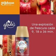 Glade Aromatizante Automático en Aerosol, Aroma Manzana y Canela, Frescura Programable para tu Hogar Durante 70 Días, Repuesto de 270 ml