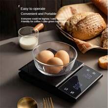 1pc Black Home Manual Drip Coffee Electronic Scale, Precise 0.1g Kitchen Scale For Food, Baking, Cake Ingredients Weighing, Smart High Precision, Upgraded Italian Quality, Touch Screen, Portable Multi-Function - Black - View 6