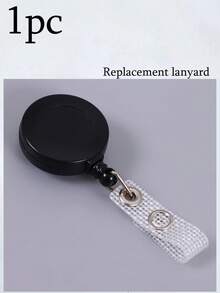 2 Horizontal Black Snap Card Holders: Multi-Purpose Badge, Can Hold Work ID - Available In Single Or Double Packs, Retractable Rope Checkered Belt Work Label Card Holder Badge, Office Supplies, School Supplies, Home Supplies, Back To School Gifts - Multicolor - View 12