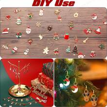 15/10 piezas Accesorios para decoraciones de Navidad DIY, sombreros, guantes, llaveros, adornos de Papá Noel y renos, para manualidades DIY, formas navideñas, scrapbooking y elaboración de joyas (estilos aleatorios)