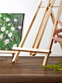 1 pieza Caballete de escritorio mini/mediano/grande, Caballete de pintura para niños de madera, Soporte de exhibición de marco de pintura digital al óleo, Soporte para tablero de pintura, Caballete triangular, Tablero de notas, También adecuado para soporte de teléfono/tableta