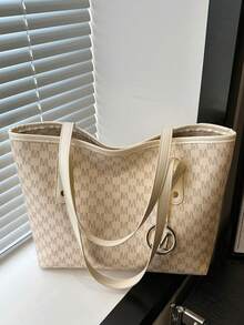 حقيبة تسوق قابلة للطي ذات نمط هندسي أنيق وسعة كبيرة، تشمل محفظة صغيرة، مناسبة للفتيات والنساء للتسوق والتنقل والسفر في العطلات، حقيبة نسائية بطراز العملة القديمة، حقيبة مدرسية