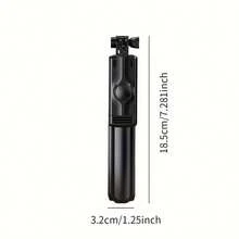 1 pièce Bâton à selfie anti-vibrations noir avec trépied, bras d'extension et éclairage LED, rotation automatique à 360 degrés universelle pour photographies et diffusion en direct pour les vacances d'été, les voyages, les activités de plein air, la diffusion en direct - Noir - Voir 6