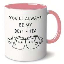 1pc Best Friend Tea Mug - I'm Lucky My Friend Is You - 11-Ounce Ceramic Coffee Mug With A "You'll Always Be My Best Tea" Design. Dishwasher-, Perfect For Birthdays, Christmas, Anniversaries, And Long-Distance Gifts. Dishwasher- Mug | Playful Mug Design | Illustrated Mug - Friendship - View 10