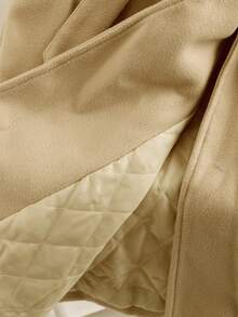 Elegant Ladies Coat, Fall And Winter Women's Long Sleeve Lapel Double Button Belted Long Coat With Pockets, Warm Regular Fit, Daily Casual, Dating Dinner All Right.