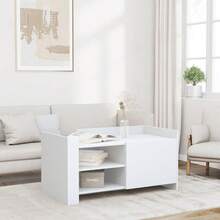 Coffee Table White 100x50x50 Cm Engineered Wood - 白色 - 查看 1