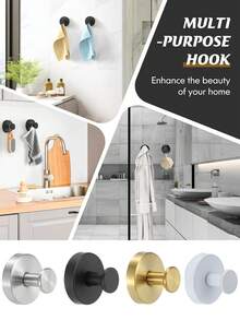 Schwere Edelstahl Saugnapf Haken, Wandmontage Handtuchhalter, einfache Installation, lackierte Oberfläche, modischer Stil für Badezimmer, Küche, Handtücher, Kleidung, Accessoires, Wandmontierter Kleiderständer, Kleiderständer, Kleiderbügel, Aufhängehaken, Aufhänger, Raumdekoration, Türgarderobe, Wandhalter, Kleiderschrank Organizer, Schlüsselhalter