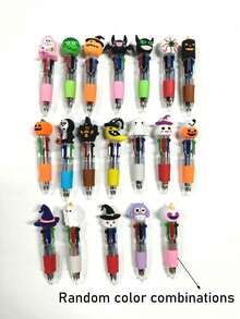 10 pièces - Stylos mini multicolores d'Halloween en 1 stylo à bille Halloween 4-en-1 mignon, stylo citrouille sorcière effrayante sorcière squelette. Convient pour les faveurs de fête d'Halloween, les cadeaux de friandises ou de fête d'anniversaire