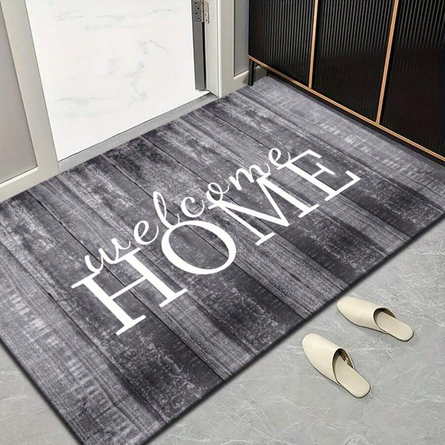 1pc Welcome Home Printed Rectangular Outdoor Doormat, Made Of Polyester, Non-Slip Entrance Mat For Indoor/Outdoor Use, Suitable For Living Room, Bedroom, Kitchen, Bathroom, Patio, Home Decor, Outdoor Decoration. - 樣式1 - 查看 1