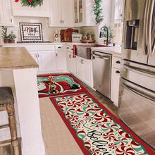 1 pièce Paillasson de Noël, tapis de drainage pour cuisine, salon, entrée, balcon, décoration de maison, antidérapant, convient pour café, bar, vacances, fête, chambre, salle de bain