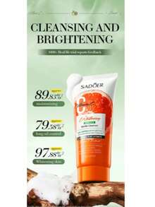 Limpiador Facial Sadoer con Vitamina C 150g – Gel Suave con Aminoácidos y Extractos Naturales para una Limpieza Profunda y Delicada | Control de Grasa y Purificación de Poros | Fórmula Hidratante que Elimina Impurezas, Maquillaje y Exceso de Sebo sin Resequedad | Ideal para Todo Tipo de Piel, incluso Sensible | Deja la Piel Refrescante, Suave, Luminosa y con Aspecto Saludable - Naranja - Ver 5
