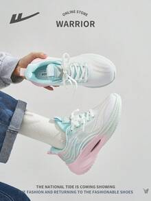 WARRIOR 1 双女式前系带运动鞋，网眼透气防滑耐用舒适百搭轻便跑步鞋，适合户外休闲穿着 - 白綠粉 - 查看 12