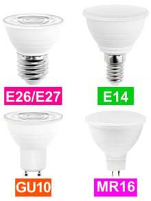 CanLing 7瓦LED灯泡，GU10射灯，日光色，220伏，室内E27/E26嵌入式灯，适用于卧室、客厅、办公室、浴室、厨房等明亮场所；E14蜡烛灯泡，5瓦护眼家居装饰照明，6/12颗LED灯珠，冷白光 - Cool White - 查看 2