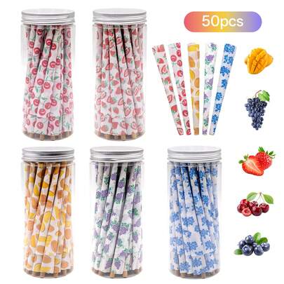 50pcs King Size Pre-Rolled Cones, Fruit-Flavored Pre-Rolled Cones, Slow Burning,Available In Various Fruit Flavors,High-Quality Pre-Rolled Papers,Smoking Stuff,Party Supplies.