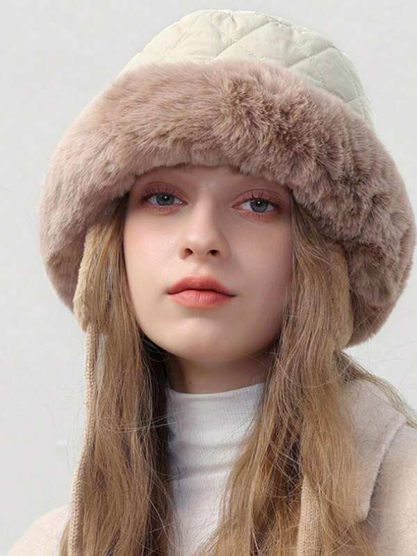 1 szt. Ciepły, wiatroszczelny kapelusz typu bucket z polarową podszewką, chroniący uszy