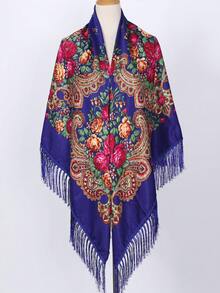 NAAMLOOS 63 Inch Floral Print Polyester Scarf, Oversized Shawl, Wrap, Poncho, Blanket For Women, Autumn/Winter,Beach,Holiday,Accessories,Travel Essential - Multicolor - View 29