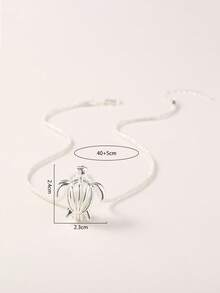 1pc Fashionable Copper Plated Silver Shiny Bling Chain With Glow-In-The-Dark Sea Turtle Pendant Necklace, Suitable For Women's Daily, Party, Vacation And Date (Glows After Absorbing Light, Won't Glow Without Absorbing Light)