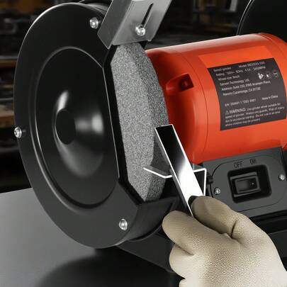 Bench Grinder, 6-Inch Single Speed Bench Grinder, 1750RPM Low-Speed Table Grinders With 250W 2A Induction Motor, 36/60-Grit Grinding Wheels & Adjustable Tool Rest For Precise Sharpening Grinding